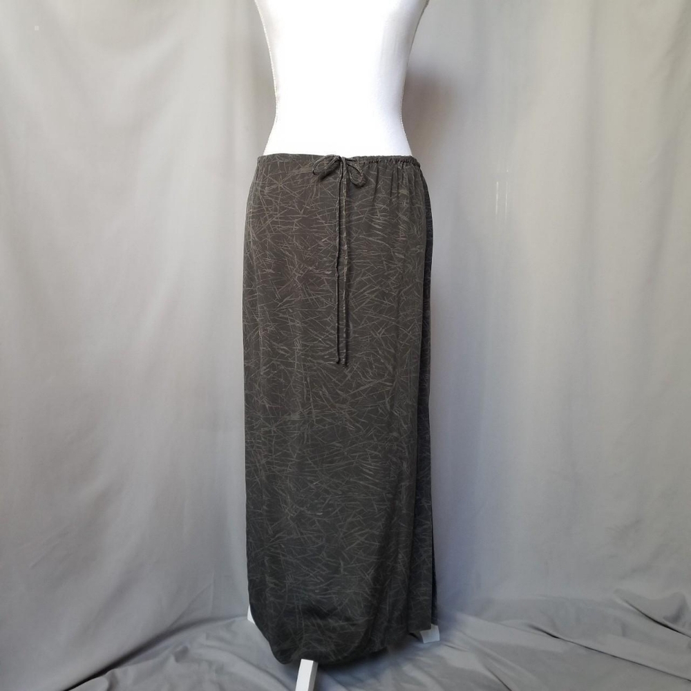 Vintage 90s 100% silk midi/ maxi skirt with side slit sz 4P